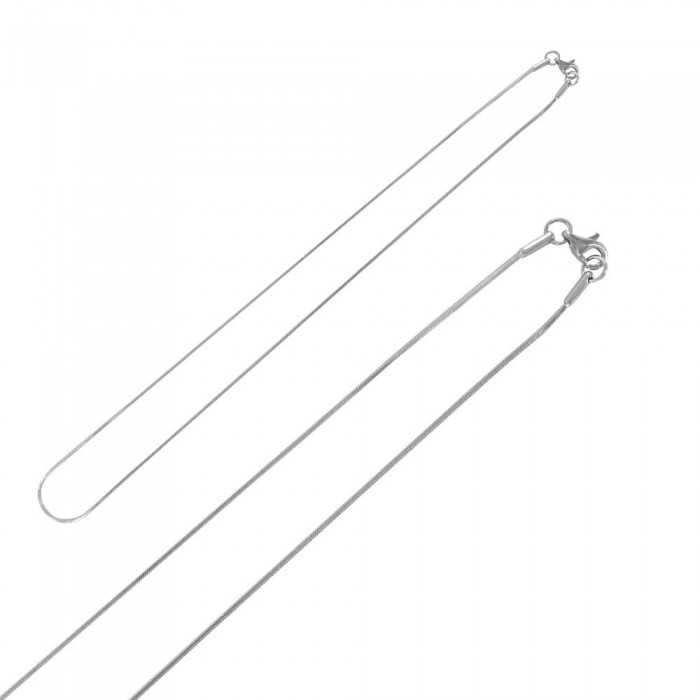Halskette Stahlgitter Schlange Quadrat 45 cm