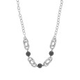 Steel woman necklace and black balls