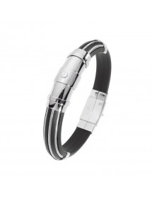 Bracelet caoutchouc avec câble acier, fermoir en acier 3180116 One Man Show 49,90 €
