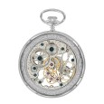 Laval 1878 mechanische Uhr und Skelettuhr, Silber
