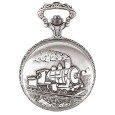 LAVAL pocket watch, palladium with locomotive cover