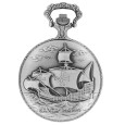 LAVAL pocket watch, palladium with sailboat motif cover