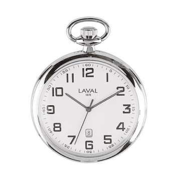 LAVAL pocket watch, chrome with Arabic numerals and minute display 755315 Laval 1878 99,90 €