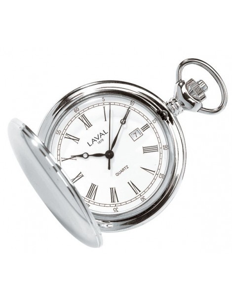 Reloj de bolsillo Chrome LAVAL con tapa y números romanos.