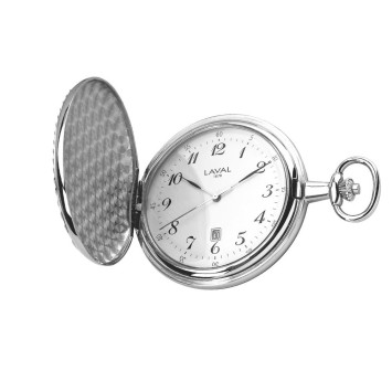 LAVAL pocket watch, silver-plated brass, double-sided motif with chain 755002 Laval 1878 169,00 €