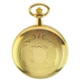 LAVAL pocket watch, golden brass double-sided motif with chain