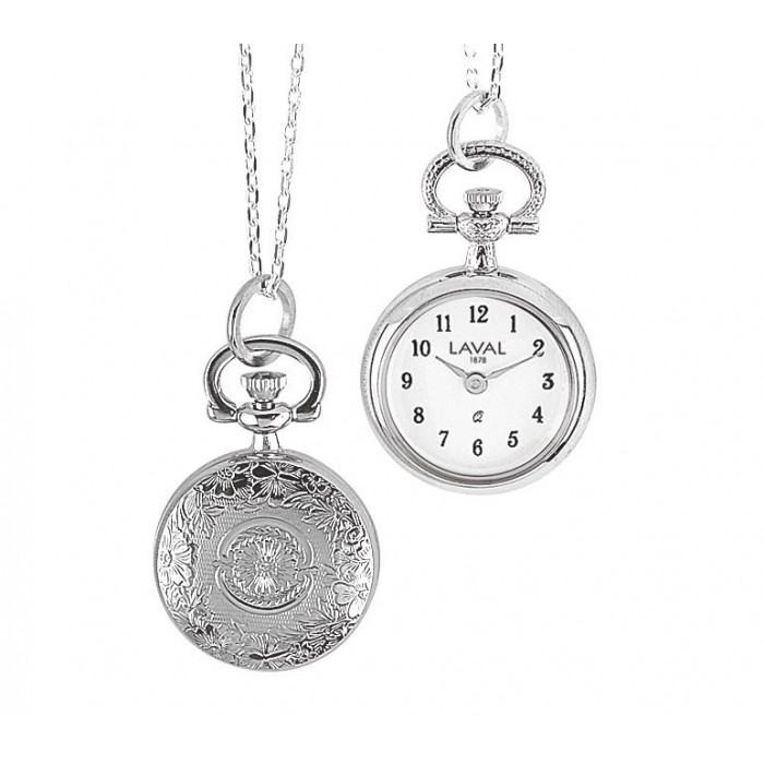 Watch pendant flower pattern Arabic numerals and 2 needles