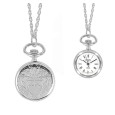 Pendant watch with Roman numerals and heart pattern