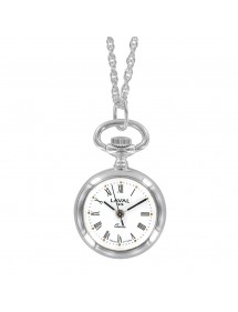 Pendant watch with Roman numerals and heart pattern