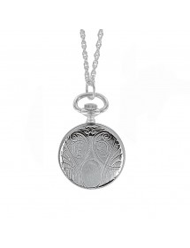 Reloj colgante de plata con patrón medallón