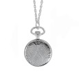 Silver pendant watch with medallion pattern