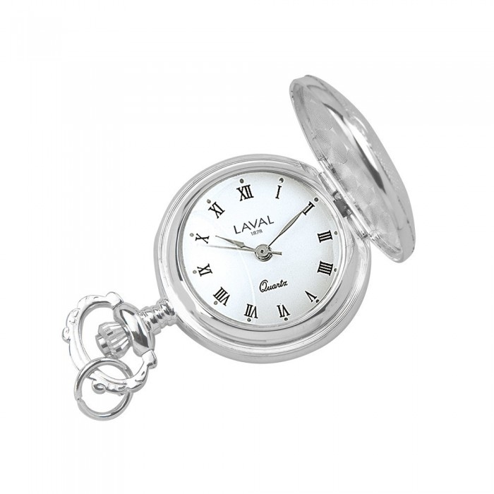 Pendant watch silver Roman Numeral 3 hands