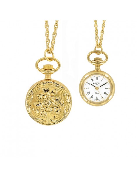 Pendant watch Roman numerals and yellow flowers pattern 2