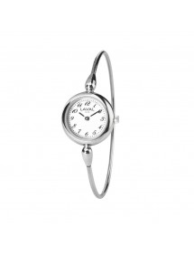 Women's round-arm watch with round silver dial