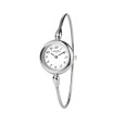 Women's round-arm watch with round silver dial