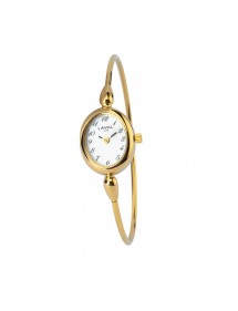Women's round gilt watch with gold oval dial