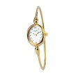 Women's round gilt watch with gold oval dial