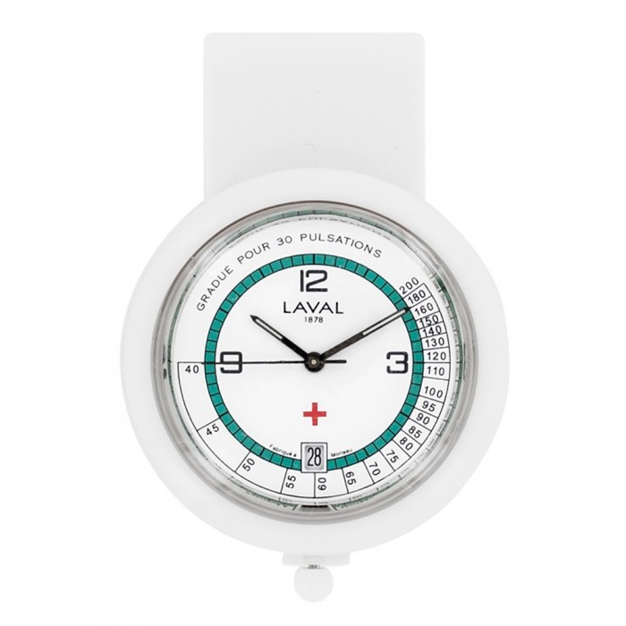 Krankenschwester Uhr weiß und grün Clip Laval 1878