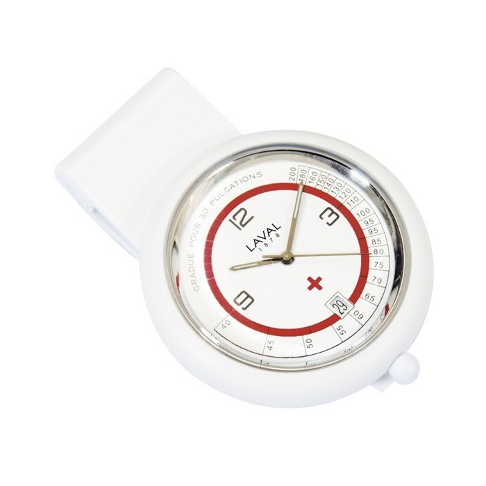 Krankenschwester Uhr mit weißen und roten Clip Laval 1878