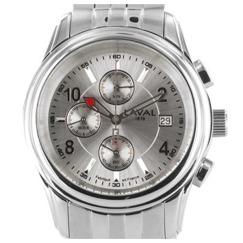 LAVAL watch, chronograph with steel strap, waterproof 50 m 755212 Laval 1878 259,00 €