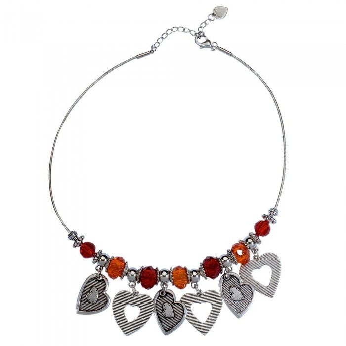 Magnificent necklace in metal and glass