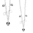 Original necklace with rhodium silver hearts
