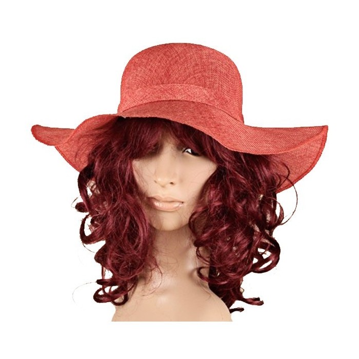 Chapeau rouge en polyester uni