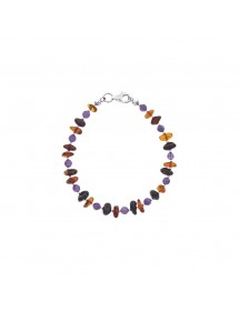 Small cognac, cherry and amethyst amber stone bracelet 31812236 Nature d'Ambre 49,90 €