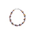 Small cognac, cherry and amethyst amber stone bracelet