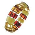 Elastic bracelet with amber stones cut in rectangular shape