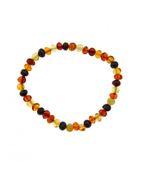 Bracelet élastique en forme de perles en ambre Nature d'Ambre