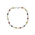 Amber and silver bracelet with small stones in the shape of a drop