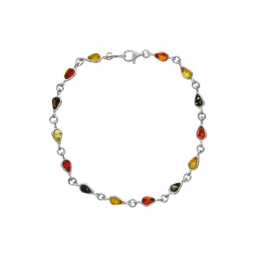 Amber and silver bracelet with small stones in the shape of a drop 3180461 Nature d'Ambre 72,90 €
