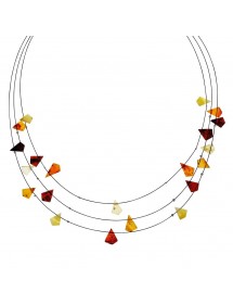 Collar 3 hileras de cables decorados con piedras de triángulo ámbar 3170556 Nature d'Ambre 34,00 €
