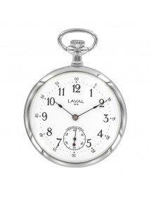 Reloj de bolsillo Laval 1878, pantalla doble, 3 manecillas, plateado. 755256 Laval 1878 259,00 €
