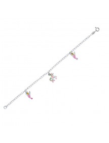 Bracelet with a unicorn and two small fairies in rhodium silver 31812435 Suzette et Benjamin 39,90 €