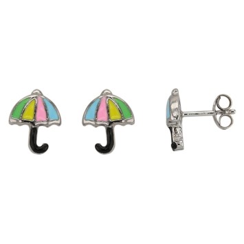 Boucles d'oreilles en forme de parapluie multicolore en argent rhodié 3131489 Suzette et Benjamin 39,90 €