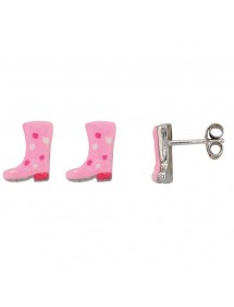 Boucles d'oreilles avec botte de pluie rose en argent rhodié 3131488 Suzette et Benjamin 39,90 €