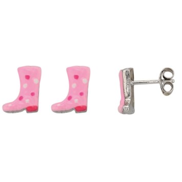Pendientes con bota de lluvia rosa en plata rodio 3131488 Suzette et Benjamin 39,90 €