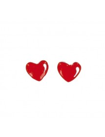 Earrings with red heart in rhodium silver 313289 Suzette et Benjamin 24,00 €