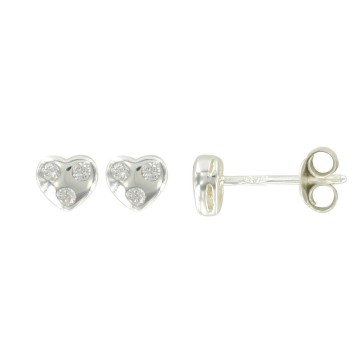 Earrings heart rhodium silver and zirconium oxides 3131393 Suzette et Benjamin 32,00 €