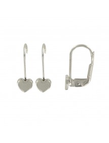 Earrings heart shaped for girl in rhodium silver 3131343 Suzette et Benjamin 26,00 €