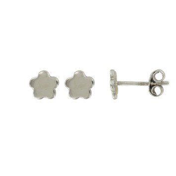 Earrings chips with flower in rhodium silver 3131342 Suzette et Benjamin 24,00 €