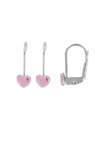 Pendientes de plata rodiada en forma de corazón rosa 3131310 Suzette et Benjamin 36,00 €
