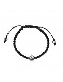 Black cord shamballa bracelet with crystal ball on macrame 888384 Laval 1878 16,00 €