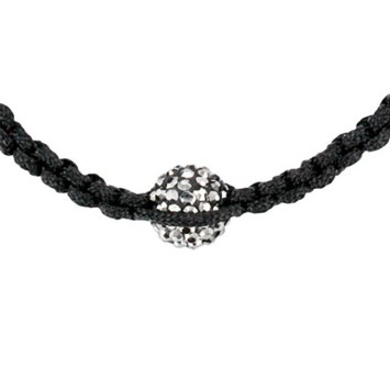 Black cord shamballa bracelet with crystal ball on macrame 888384 Laval 1878 9,90 €
