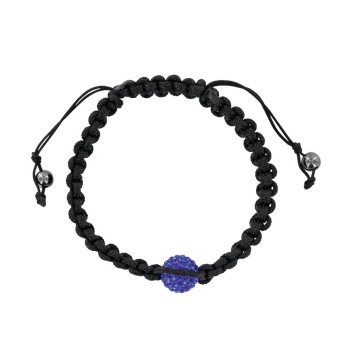 Bracelet shamballa noir avec boule de cristal bleu et hématite 888377 Laval 1878 29,90 €