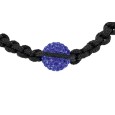 Schwarzes Shamballa-Armband mit blauer Kristallkugel und Hämatit
