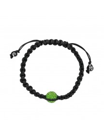 Bracelet shamballa noir avec boule verte sur macramé et hématite 888378 Laval 1878 29,90 €