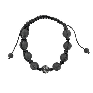 Black cord shamballa bracelet with crystal ball and black clay 888402 Laval 1878 9,90 €